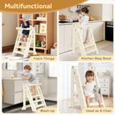 Advwin Adjustable Kids Step Stool with Safety Rail