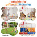 Advwin Kids Foldable Gymnastics Bar  with Basketball Hoop & Swing
