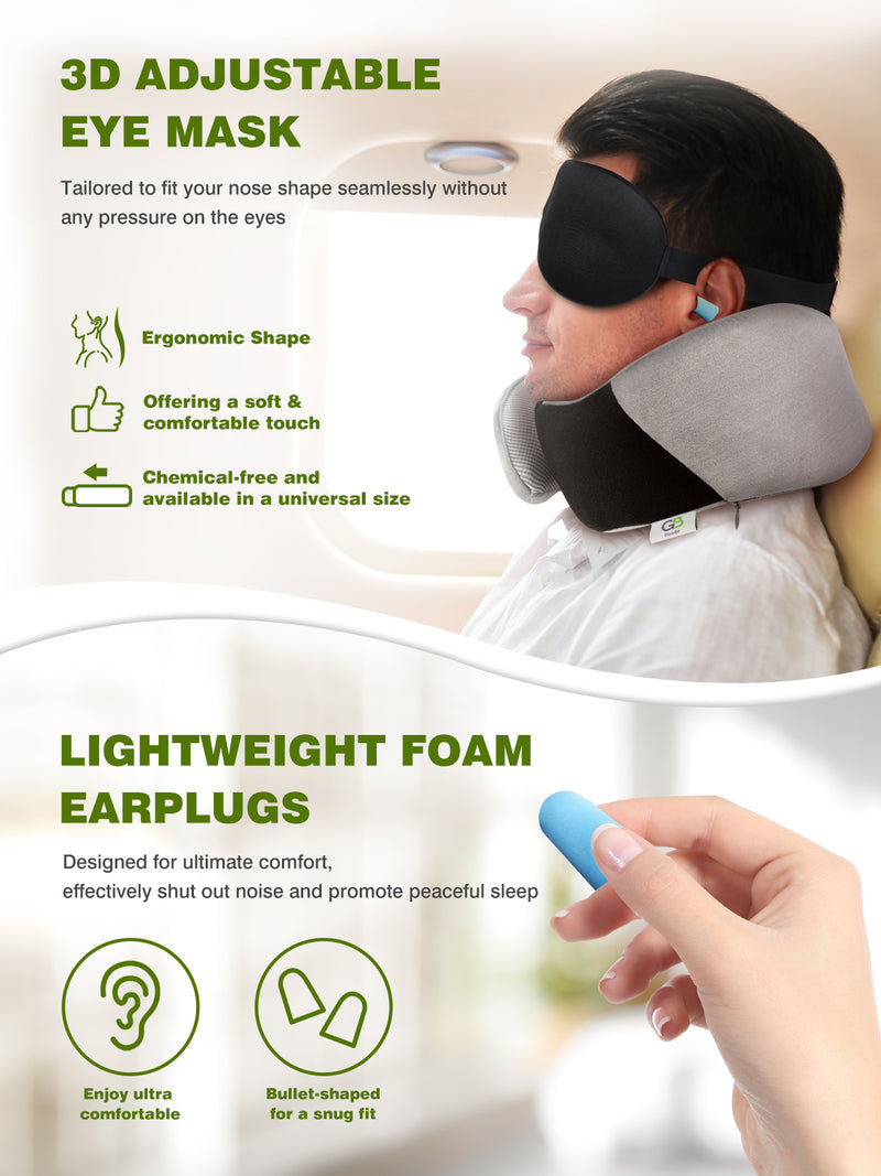 Ergonomic Travel Pillow Memory Foam Neck Pillow