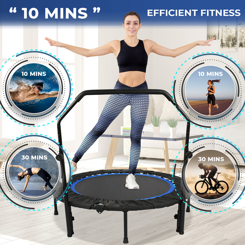 Advwin 48 inch Foldable Trampoline w/Adjustable Handle