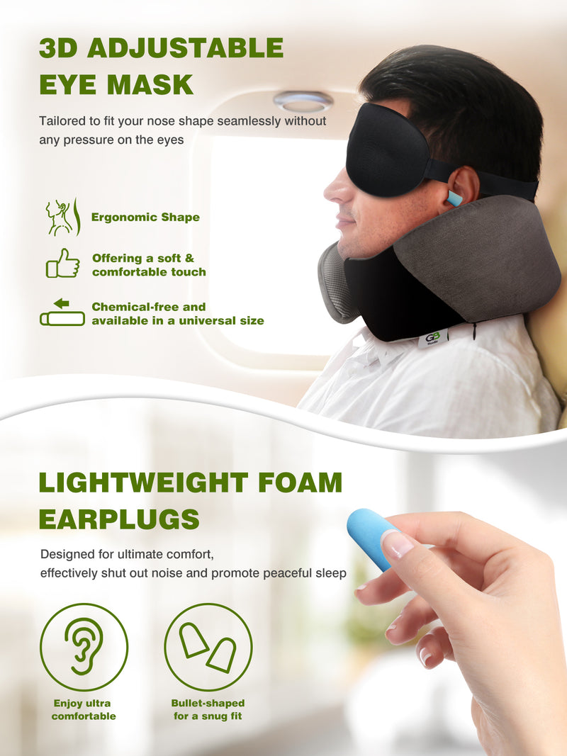 Ergonomic Travel Pillow Memory Foam Neck Pillow