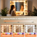 Advwin Dressing Table Stool Set w/ LED Lights & Storage
