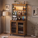 Advwin LED Wine Bar Cabinet w/ Charging Station