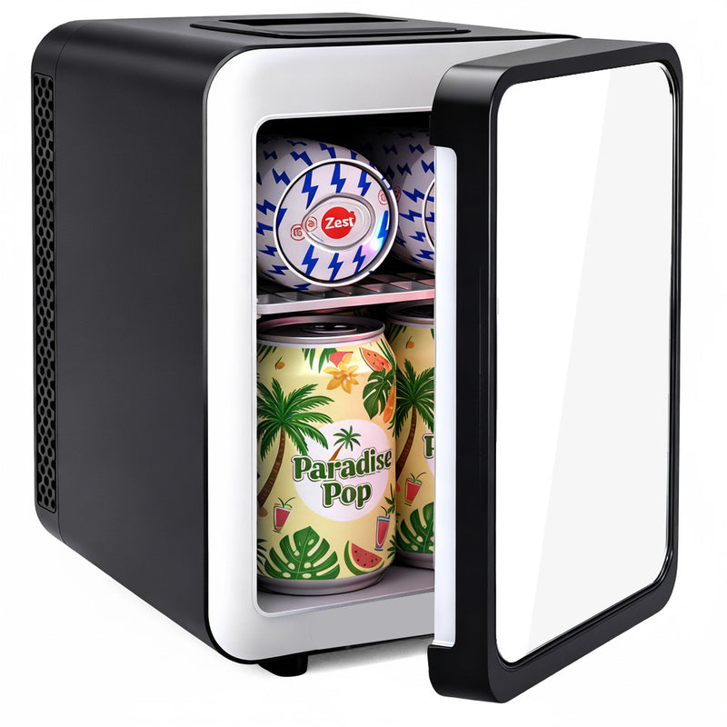 Advwin 4L Mini Fridge with LED Light Black