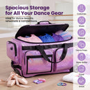 Advwin 26" Rolling Dance Bag with Garment Rack & Curtain