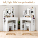 Advwin Makeup Vanity Desk with LED Round Mirror