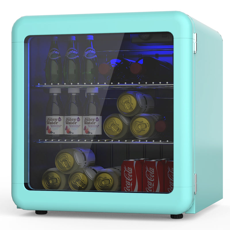 Advwin Mini Bar Fridge Cooler Blue Retro Fridge