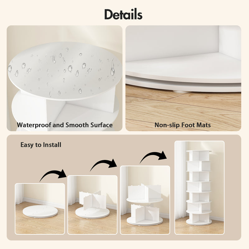 Advwin 7-Tier 360° Rotating Shoe Rack & Organizer