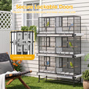 Advwin 3-Tier Bird Cage with Rolling Stand 133×52×197cm