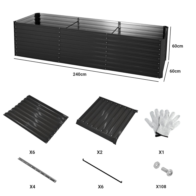 Advwin Raised Garden Bed Galvanised Steel Planter