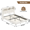 Advwin Velvet Floating Bed Frame with LED Lights