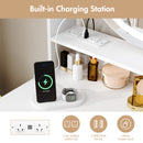 Advwin Makeup Vanity Desk with LED Round Mirror