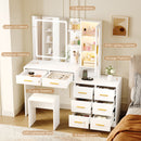 Advwin Dressing Table with LED Mirror RGB Cabinet
