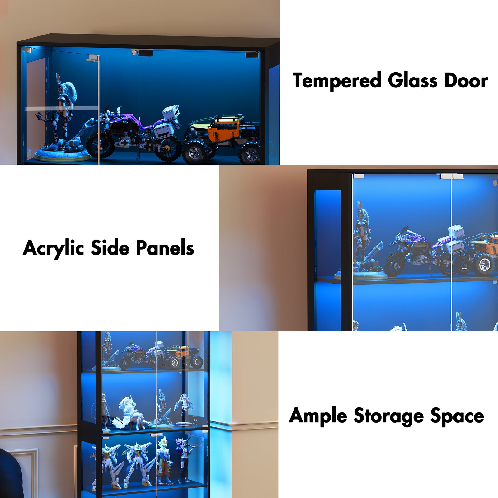 Advwin 4 Tier Display Cabinet Tall Storage