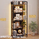 Advwin 5-Tier LED Display Cabinet with Open Shelves