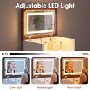 Advwin Dresser Chest of 5 Drawers with Mirror & LED Lights