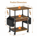 Advwin Height Adjustable Printer Stand with Wheels