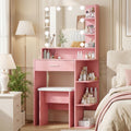 Advwin Dressing Table Set with 10 LED Bulb Mirror