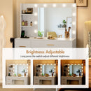 Advwin Vanity Desk with Lighted Mirror and Charging Port