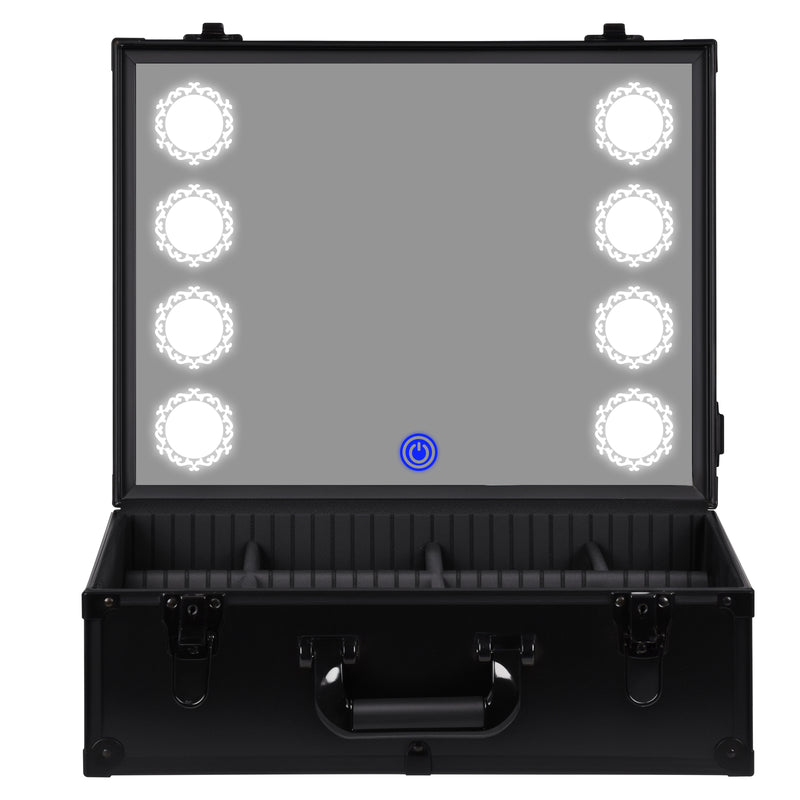 Advwin Makeup Bag with Tempered LED Mirror