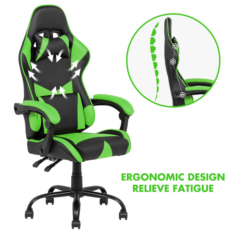 Gaming Desk & Gaming Chair Tilt 135° Green