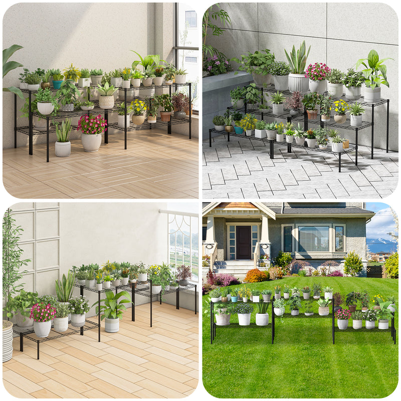 Advwin 3-Tier Plant Stand 2 Pack Indoor Outdoor Rack