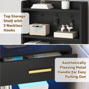 Advwin Set of 2 Tall Bedside Table with Charging Station