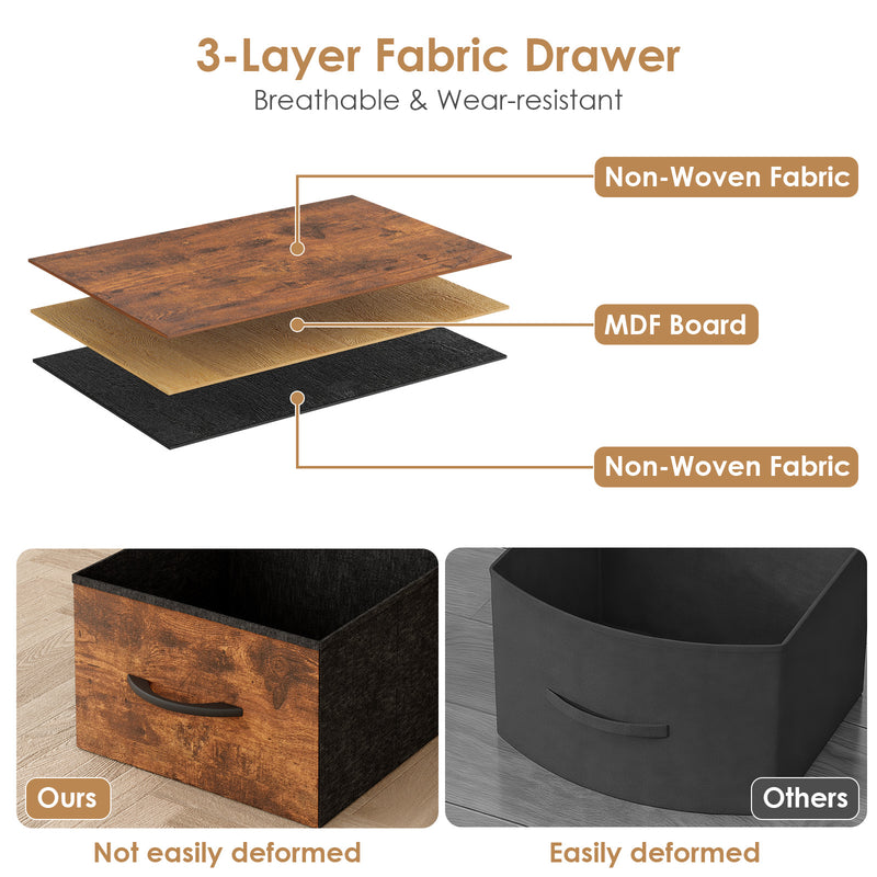 Advwin Chest of 5 Drawers Storage Cabinet