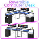 Advwin L Shaped Gaming Desk with Monitor Stand