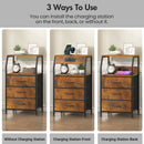 Advwin Bedside Table w/ Charging & 3 Drawers