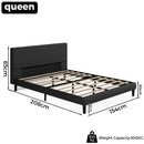 Advwin Bed Frame Upholstered Black Platform Base