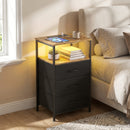 Advwin LED Bedside Table 3 Fabric Drawers 70cm