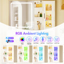 Advwin Dressing Table with LED Mirror RGB Cabinet