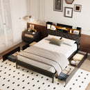 Advwin Queen Bed Frame with 4 Storage Drawers