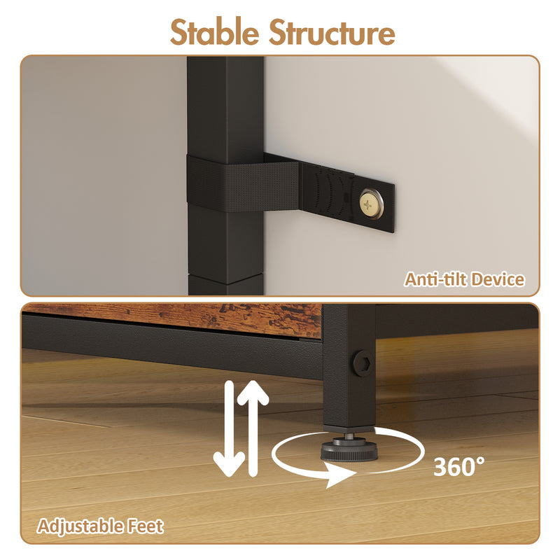 Advwin LED Narrow Bedside Table with Charging Station