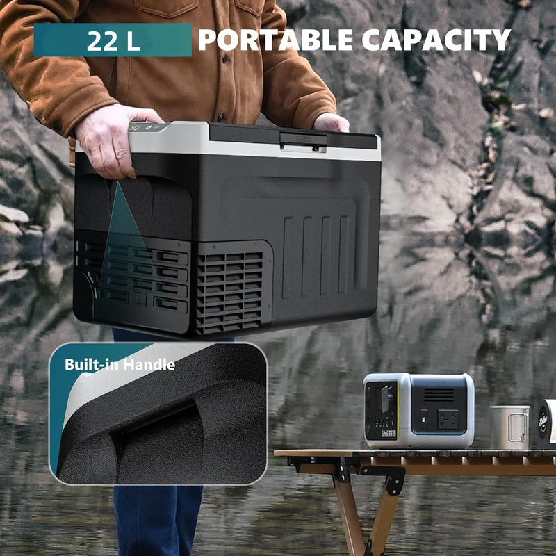 Advwin 22L Car Fridge, -20℃-20℃ Portable Refrigerator
