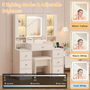 Advwin Dressing Table  w/ LED Mirror RGB Display