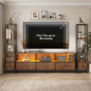 Advwin 197cm TV Stand with Bookshelf & LED Lights