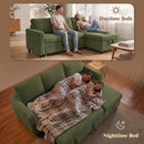 Advwin L Shaped Sectional Sofa Bed w/ Storage Chaise