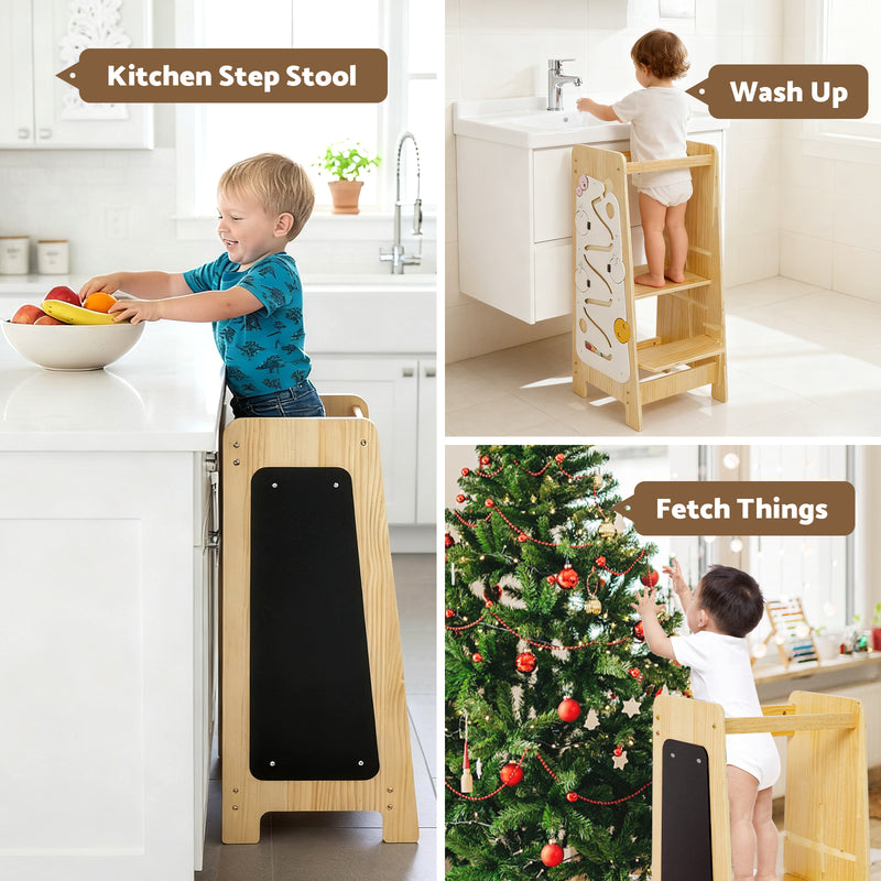 Advwin 4-in-1 Toddler Kitchen Step Stool Height Adjustable