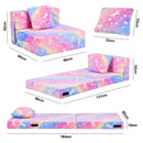 Advwin 3-in-1 Toddler Folding Sofa Bed with Pillow