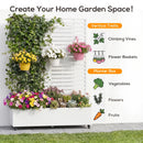 Advwin Metal Planter Box Privacy Screen w/ Trellis & Wheels