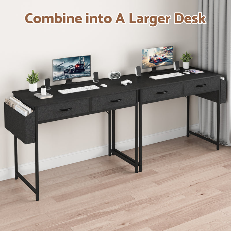Advwin 100cm Small Desk with 2 Drawers