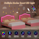 Advwin LED Velvet Bed Frame w/ Adjustable Headboard Double