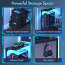 Advwin 150cm Gaming Desk with LED Lights & Storage Shelf