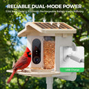 Advwin Smart Bird Feeder Solar Powered with AI Camera