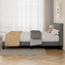 Advwin Bed Frame Mattress Base Upholstered Grey