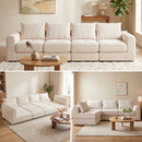 Advwin 300cm Corduroy 4-Seater Modular Sofa Bed