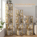 Advwin 5 Tier Rotating Bookshelf Round Corner Organizer