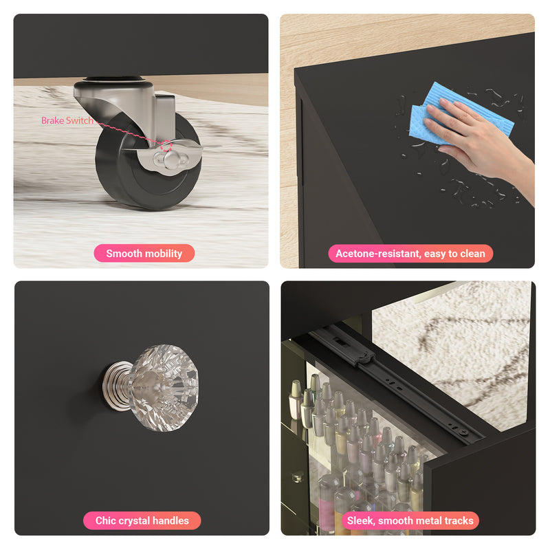 Advwin Manicure Table w/ Dust Collector LED Light